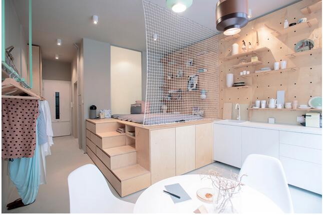 创意时尚简约实用的现代风格的小公寓室内设计