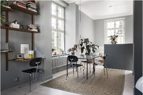 位于瑞典的灰色精致北欧风格的公寓