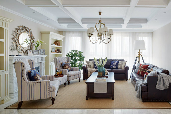 现代美式风格温馨三居室室内设计