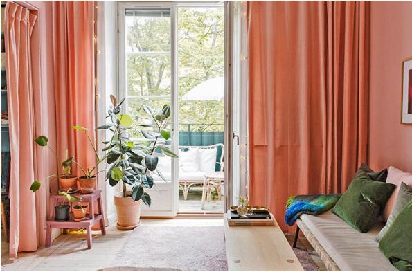 鲑鱼粉色装饰出温馨浪漫的瑞典北欧室内设计