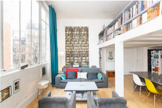 巴黎现代时尚的loft挑高公寓空间室内设计