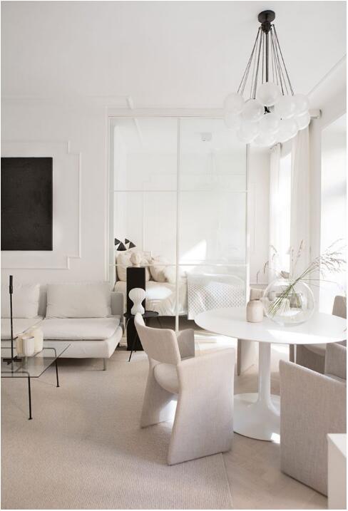 像棉花糖的白色中性色彩的北欧风格室内空间设计