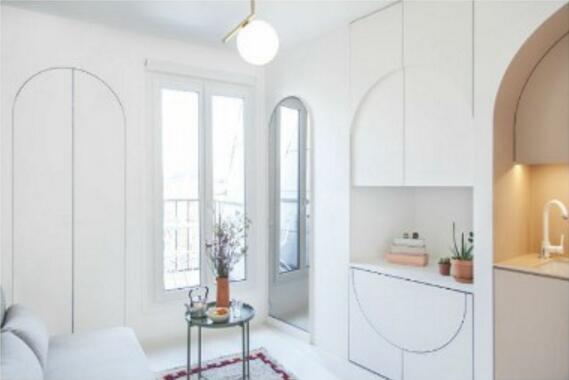 精致简约的超级迷你巴黎现代公寓室内设计